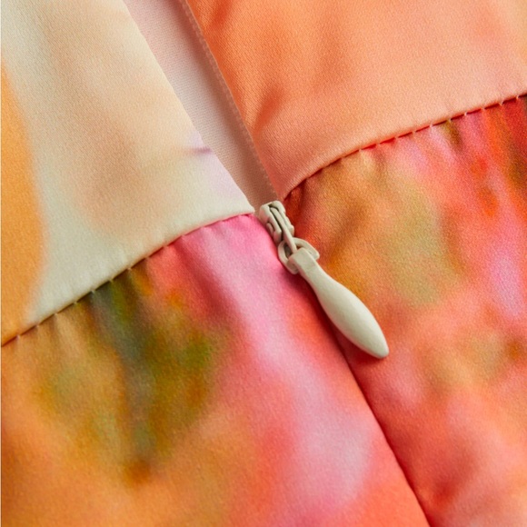 SATIN RUCHED RUFFLE HEM MINI DRESS - CIDER - Picture 3 of 3